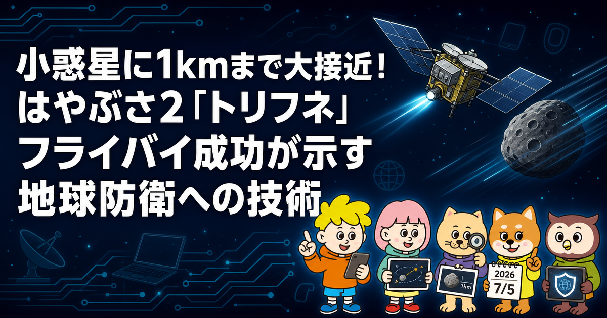 小惑星に1kmまで大接近！はやぶさ2「トリフネ」フライバイ成功が示す地球防衛への技術