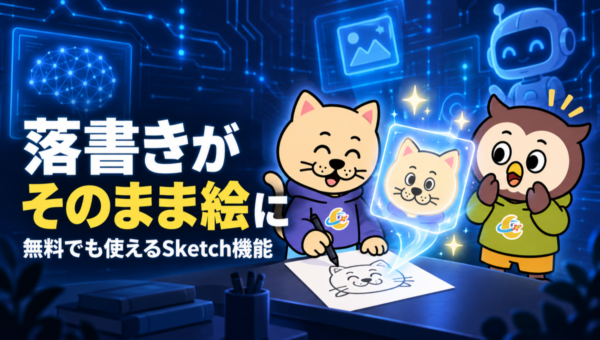 ChatGPT Images 2.5、落書きを描いて渡すとそのまま絵になる。無料プランでも使える「Sketch」のやり方