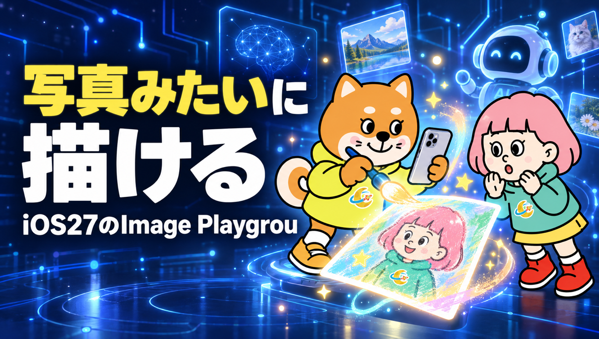 Image Playgroundが写真のようにリアルに。iOS 27で刷新、約20秒で2048px、iPhone 15 Pro以降で使える