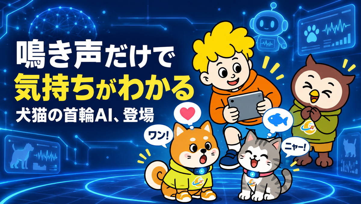 PettiChatは犬・猫の鳴き声からAIが気分を予想。首輪に付ける27g、スマホに約1.2秒で表示
