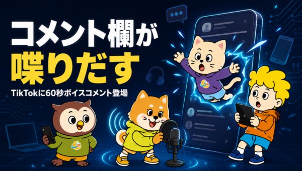 TikTokのコメント欄、マイクを押すだけで最大60秒の声が置けます