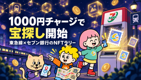 セブン銀行のATMで1,000円チャージすると、東急線の宝探しが始まる。10月5日までのデジタルラリー