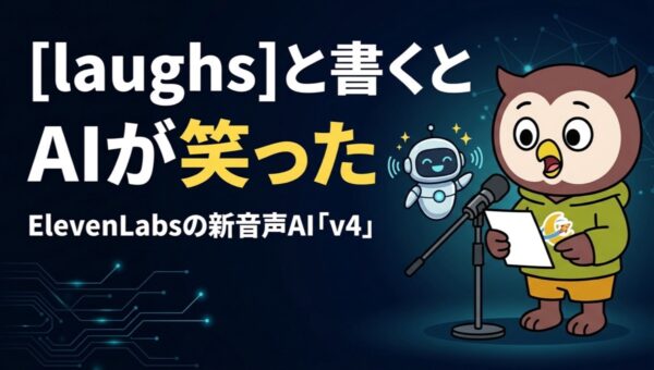 ElevenLabs「Eleven v4」、文章に[laughs]と書くとAIの声が笑う。聞き比べで約75%に選ばれた