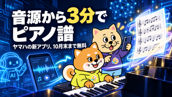 ヤマハ「Piano Sheet Converter」、音源から約3分でピアノ譜。10月末まで有料機能も無料